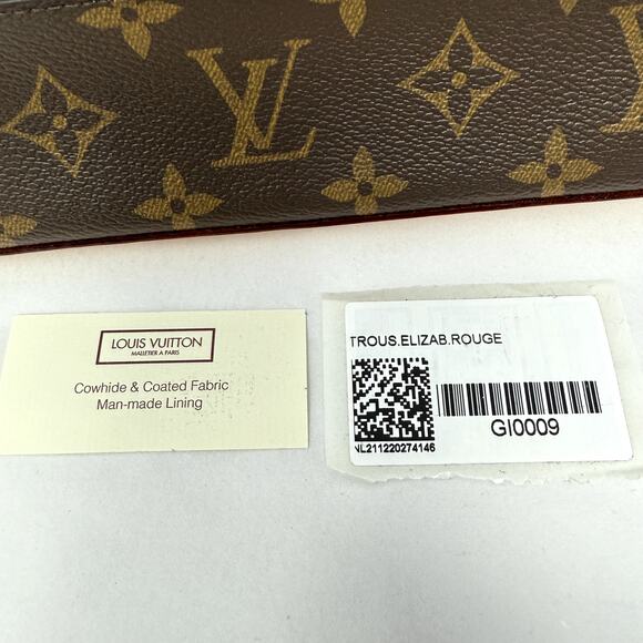Louis Vuitton Monogram Elizabeth Pencil Pouch Case Red Gi0009 Trous RARE NEW - Picture 4 of 14